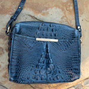 Vintage Navy Blue Brahmin Shoulder Purse